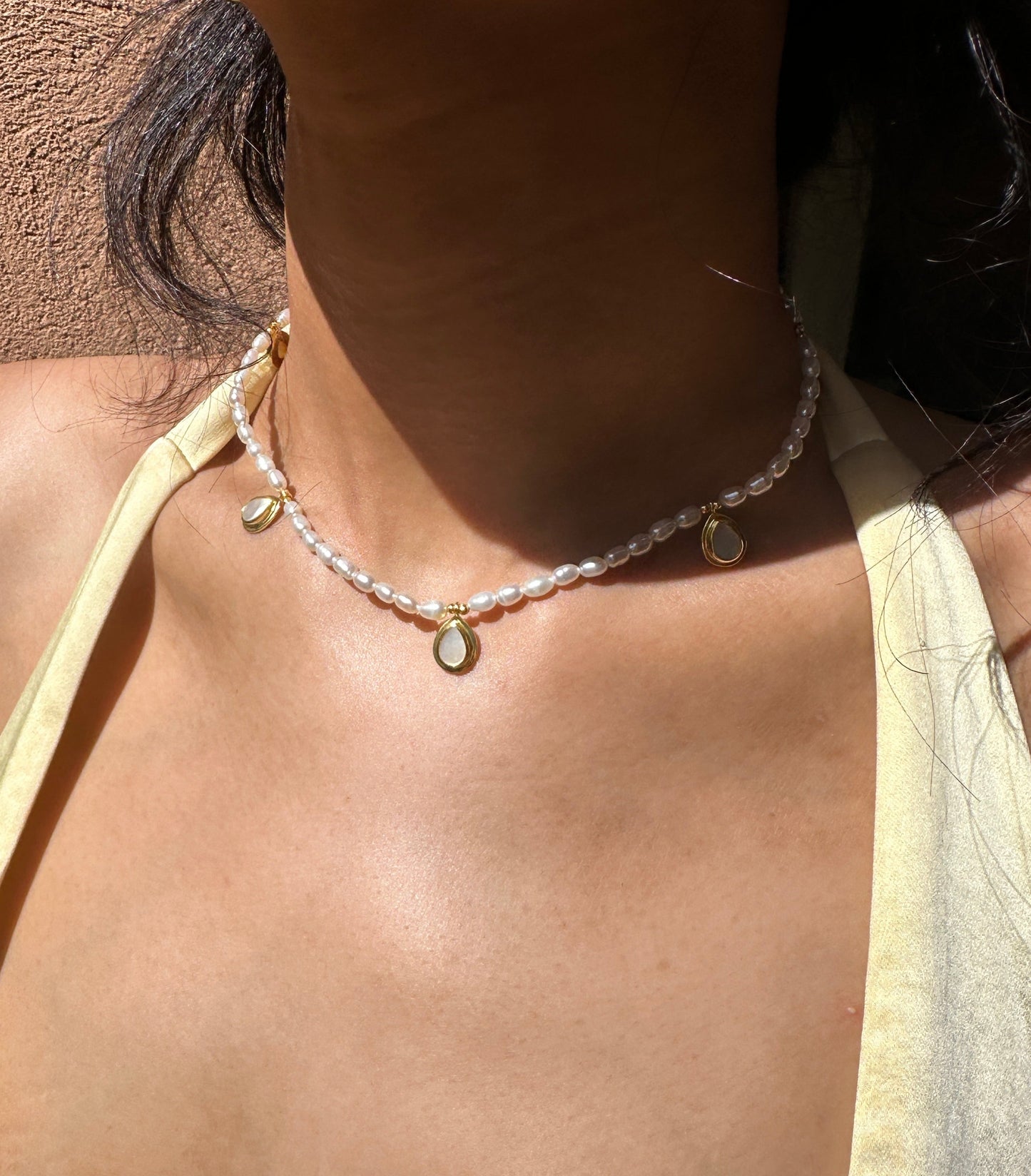 Sea drop necklace with freshwater pearls