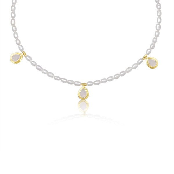 Sea drop necklace with freshwater pearls