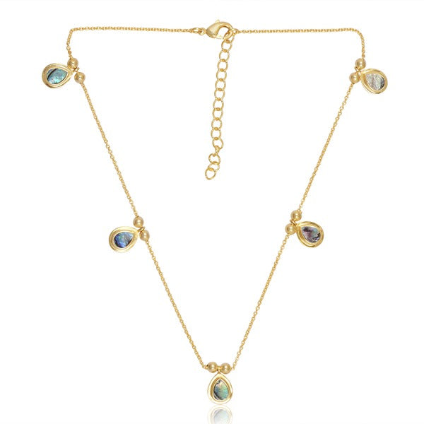 GOLD Sea Drop necklace with Abalone shell