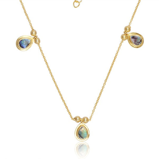 GOLD Sea Drop necklace with Abalone shell
