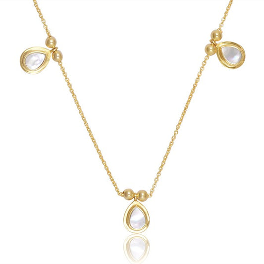 GOLD Sea Drop necklace with Mother of Pearl