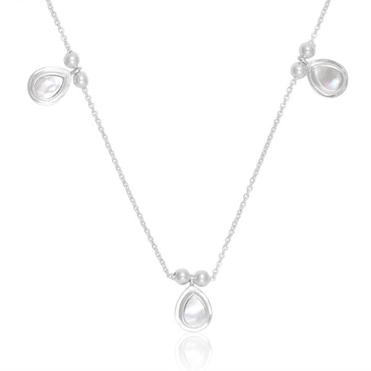 SILVER Sea Drop necklace with Mother of Pearl